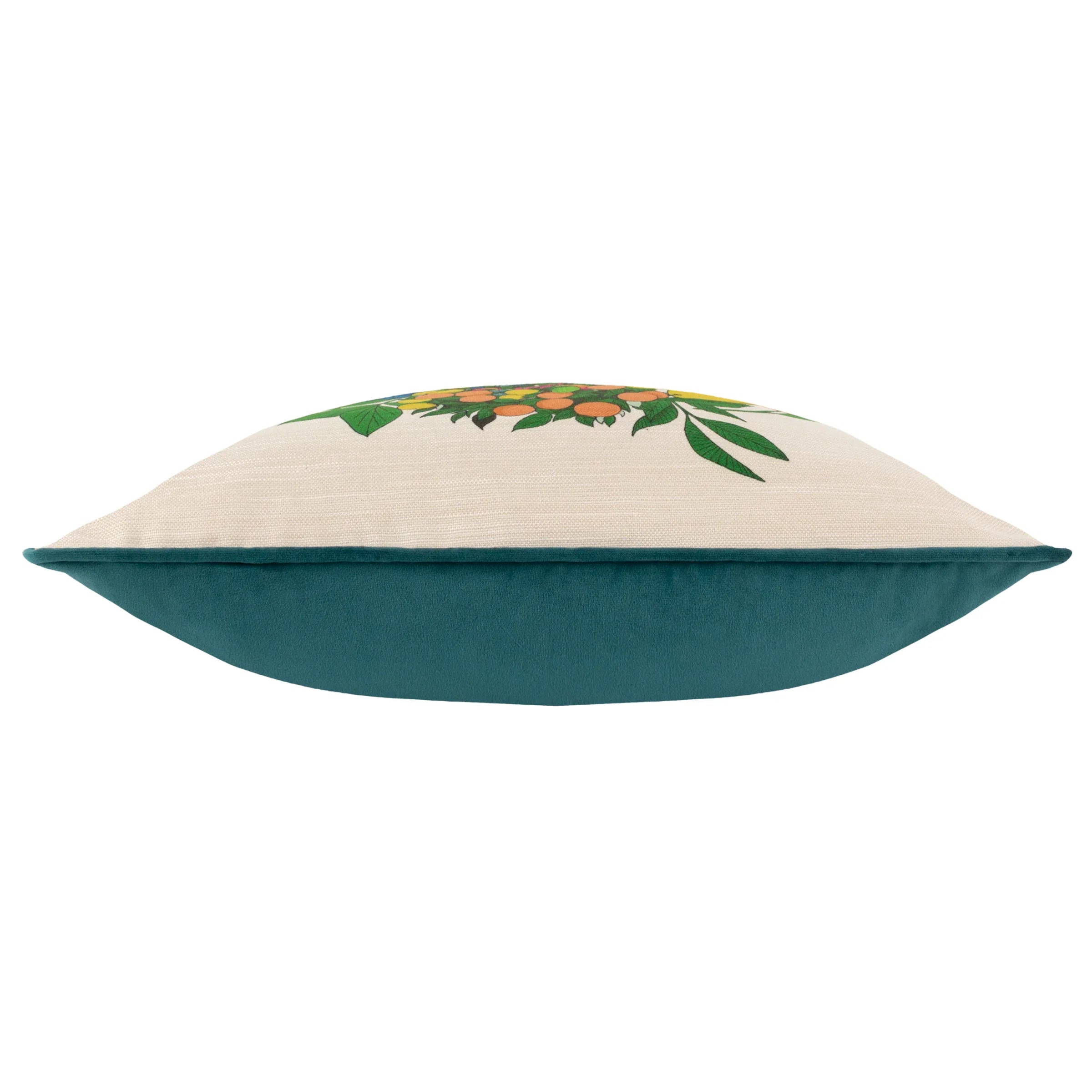 Furn (Riva Home) Cushions TAORMINA FLORAL PIPED CUSHION Teal by Furn