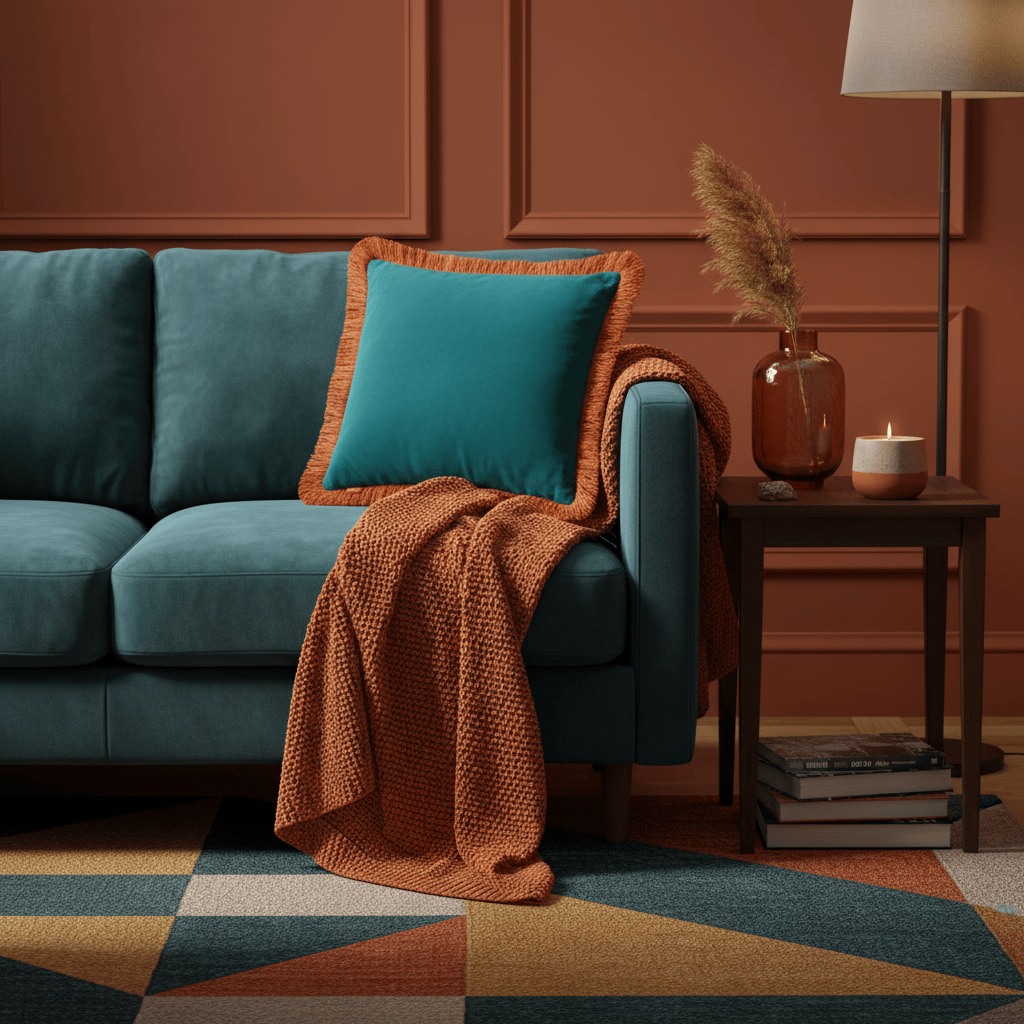 Furn (Riva Home) Cushions Teal / Tiger HALO FRINGED VELVET CUSHION by Furn