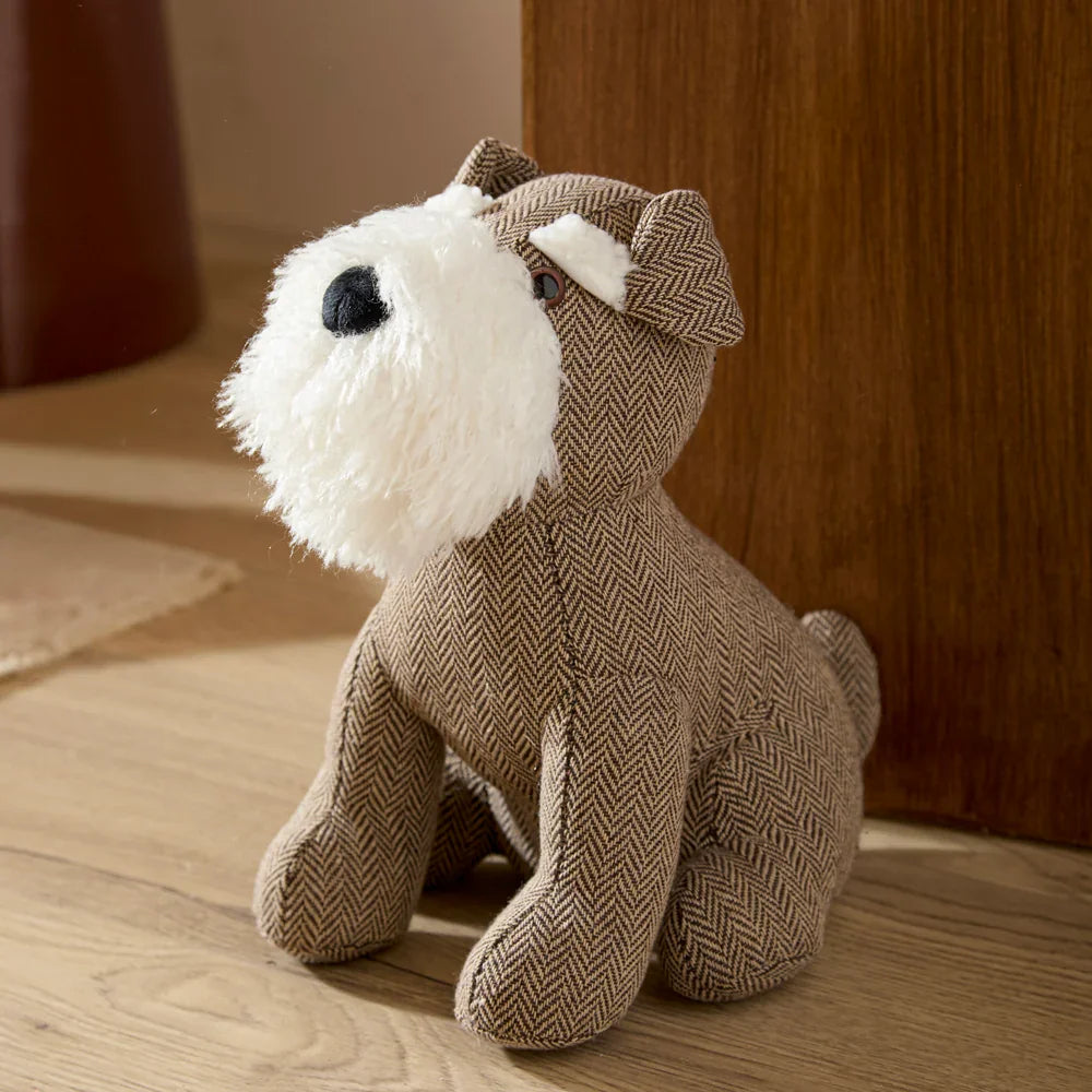 Furn (Riva Home) Door stop SCHNAUZER DOG HERRINGBONE DOOR STOP – BROWN by Furn
