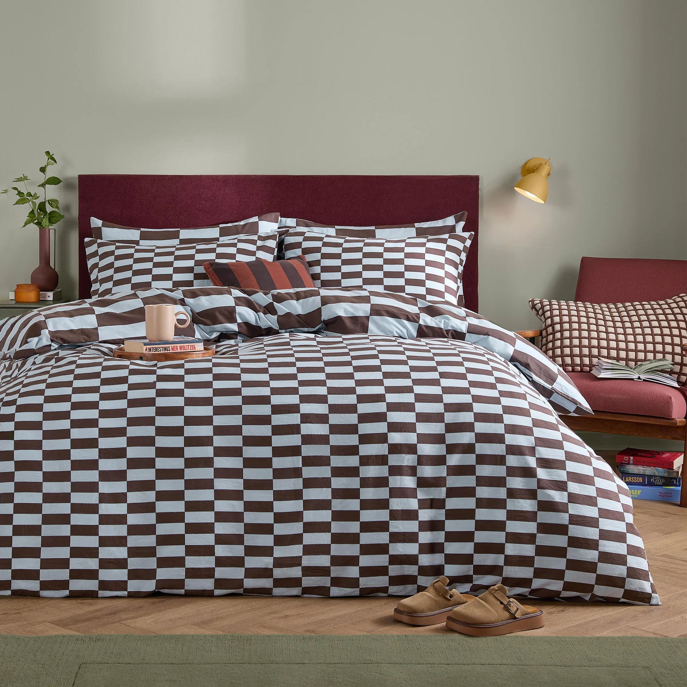 Furn (Riva Home) Duvet Cover set Blueberry Muffin / Single THE ULTIMATE CHECKERBOARD REVERSIBLE DUVET COVER SET by furn