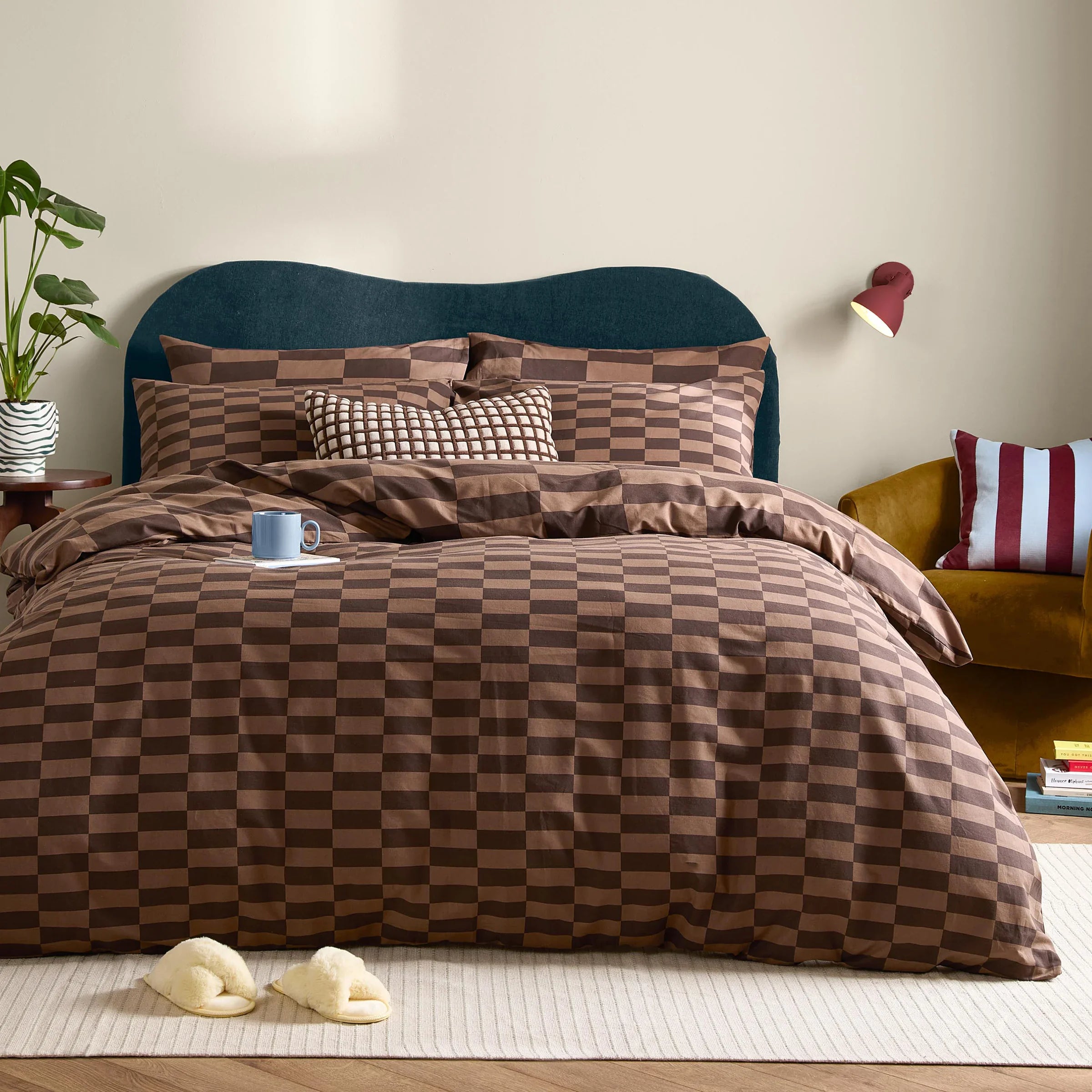 Furn (Riva Home) Duvet Cover set Chocolate Truffle / Single THE ULTIMATE CHECKERBOARD REVERSIBLE DUVET COVER SET by furn