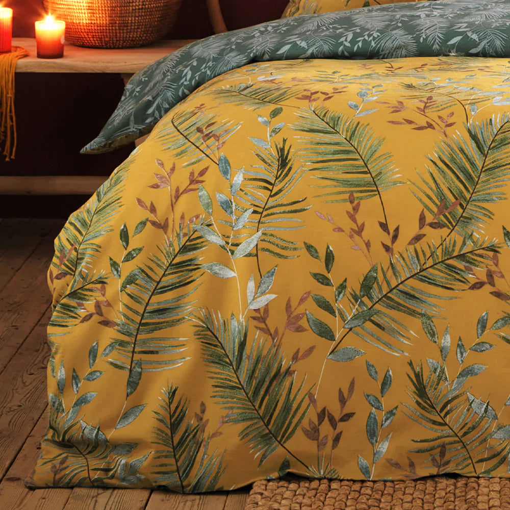Furn (Riva Home) Duvet Cover set MAZARI EXOTIC JUNGLE DUVET COVER SET MUSTARD by furn