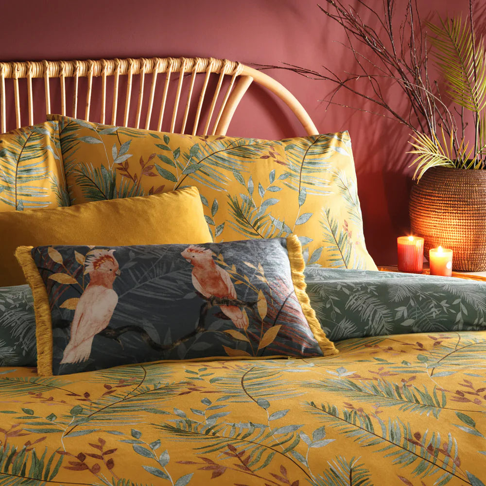 Furn (Riva Home) Duvet Cover set MAZARI EXOTIC JUNGLE DUVET COVER SET MUSTARD by furn
