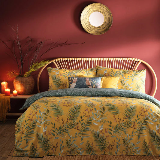 Furn (Riva Home) Duvet Cover set MAZARI EXOTIC JUNGLE DUVET COVER SET MUSTARD by furn