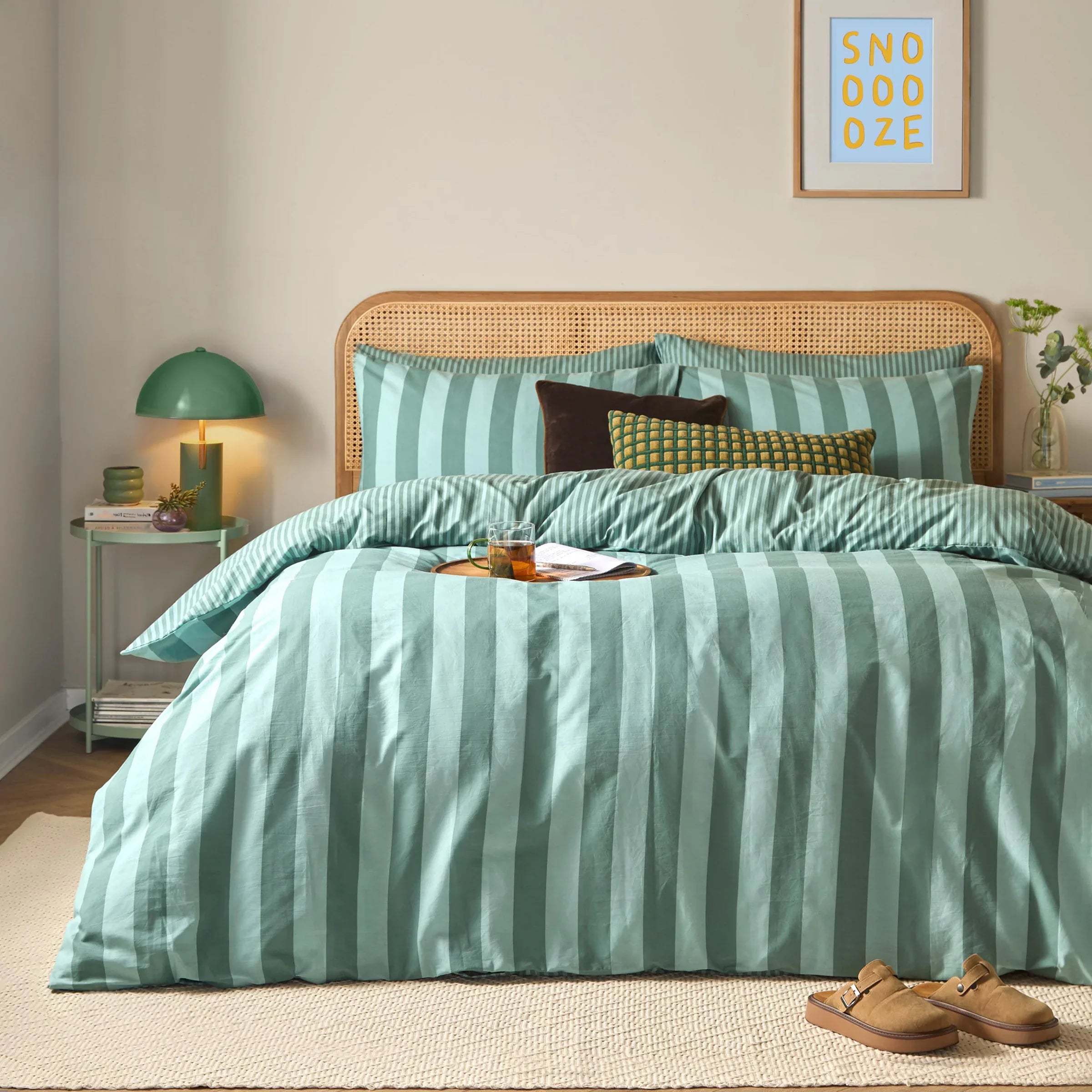 Furn (Riva Home) Duvet Cover set Mint Macaron / Single THE ULTIMATE STRIPE REVERSIBLE DUVET COVER SET by furn