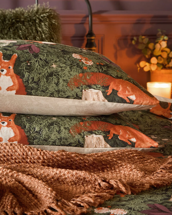 Pineberry Forest Woodland Duvet Cover Set Multicoloured by Furn