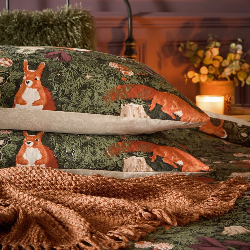 Pineberry Forest Woodland Duvet Cover Set Multicoloured by Furn