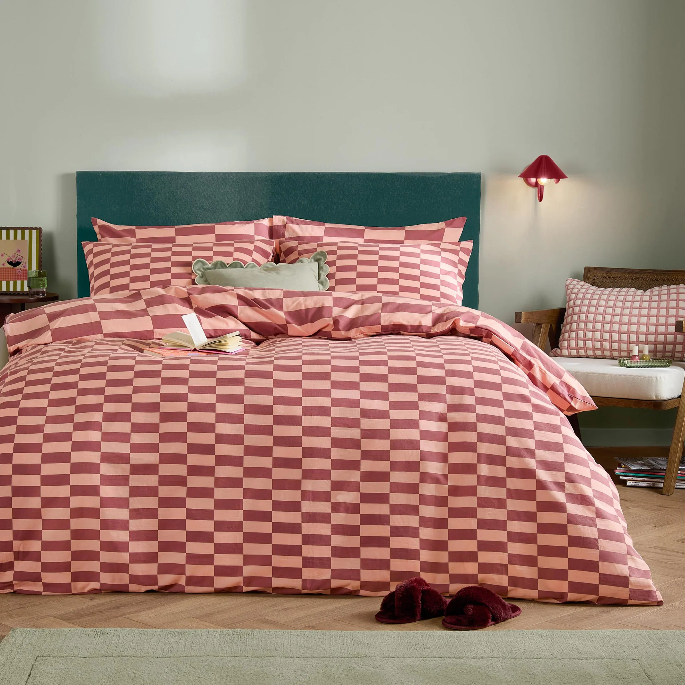 Furn (Riva Home) Duvet Cover set Raspberry Smoothie / Single THE ULTIMATE CHECKERBOARD REVERSIBLE DUVET COVER SET by furn