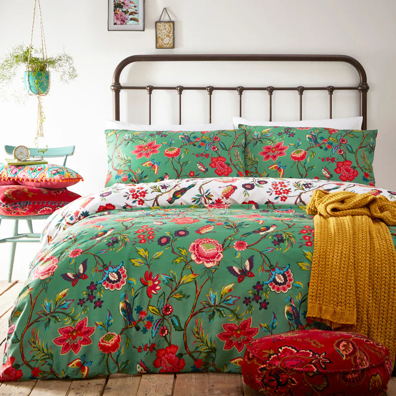 POMELO TROPICAL FLORAL DUVET COVER SET by furn