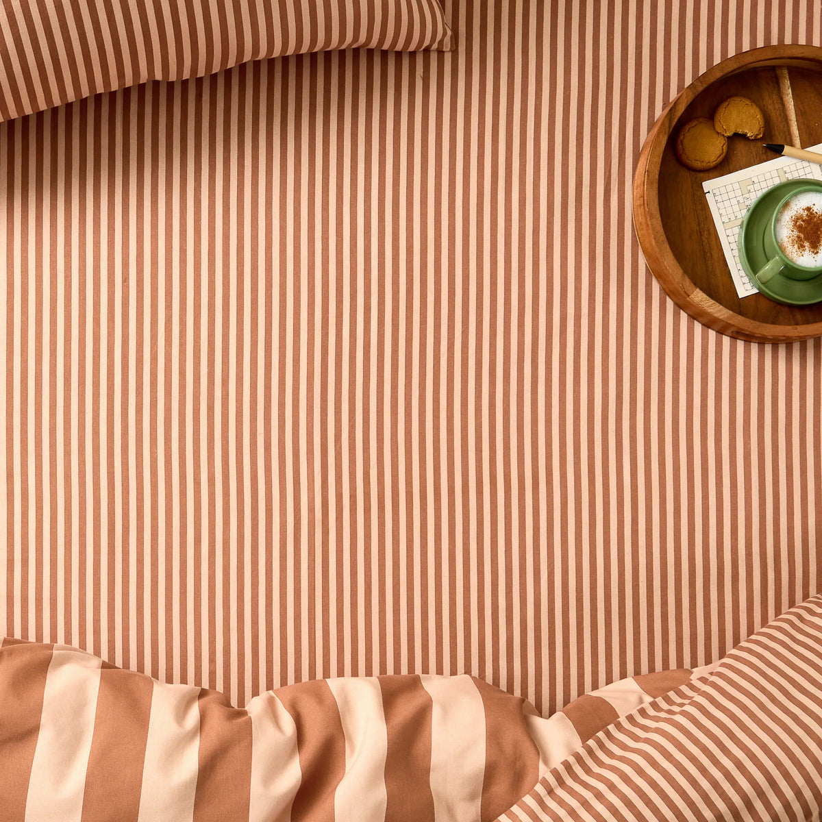 Furn (Riva Home) Fitted Sheet Single / Pumpkin Spice THE ULTIMATE CLASSIC STRIPE FITTED BED SHEETby furn