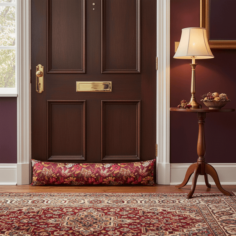 VIRANAI EXOTIC FLORAL DRAUGHT EXCLUDER CERISE by Furn