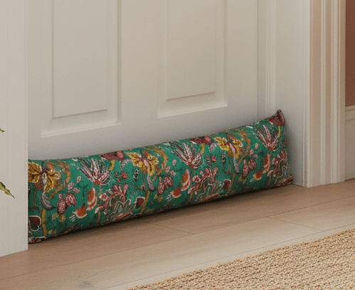 Furn (Riva Home) Interior Design Range VIRANAI EXOTIC FLORAL DRAUGHT EXCLUDER LAKE BLUE by Furn