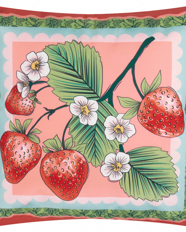ANEMONE STRAWBERRIES PRINTED OUTDOOR CUSHION MULTI by Furn