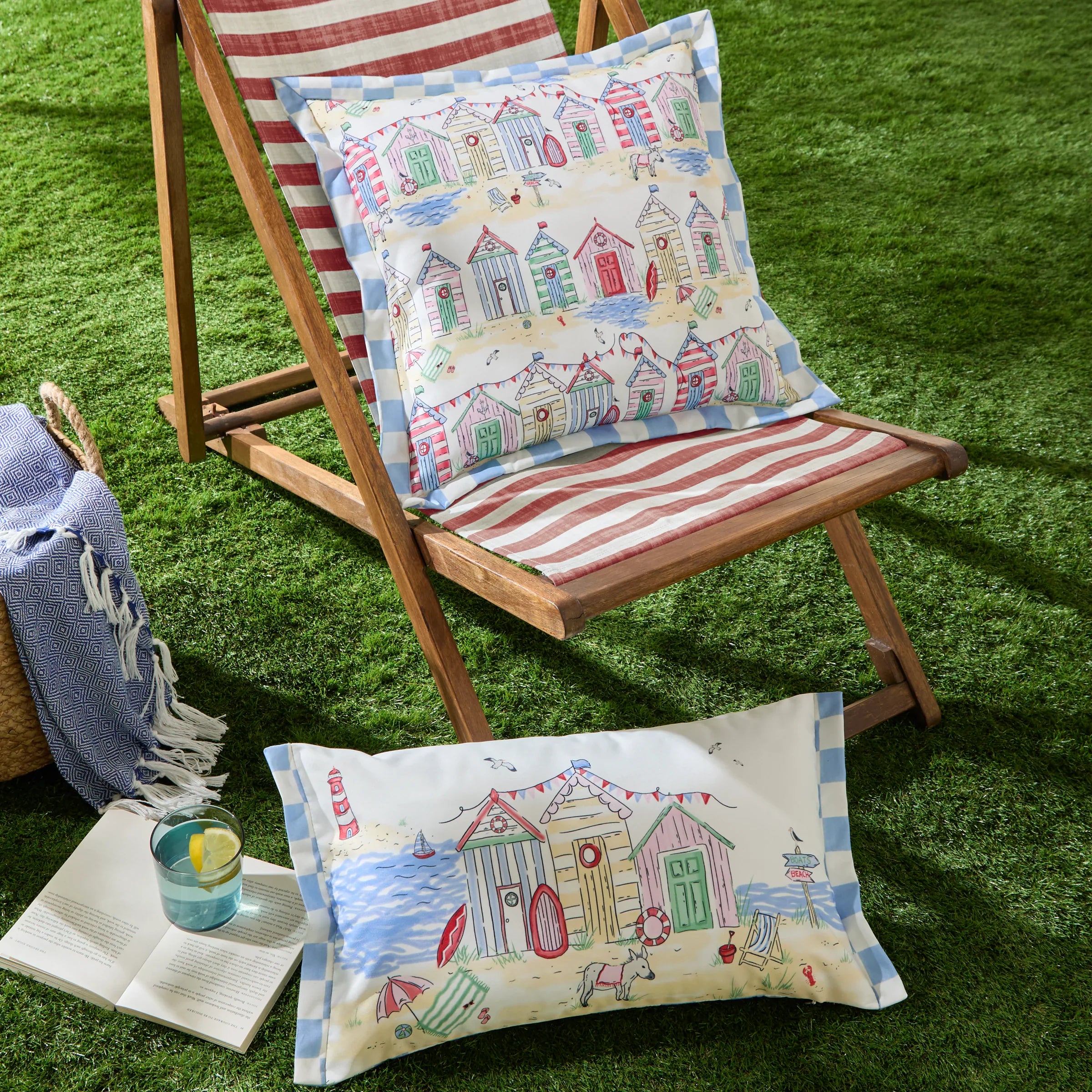 Furn (Riva Home) Outdoor Cushion BEACH HUTS SQUARE OUTDOOR CUSHION by Furn