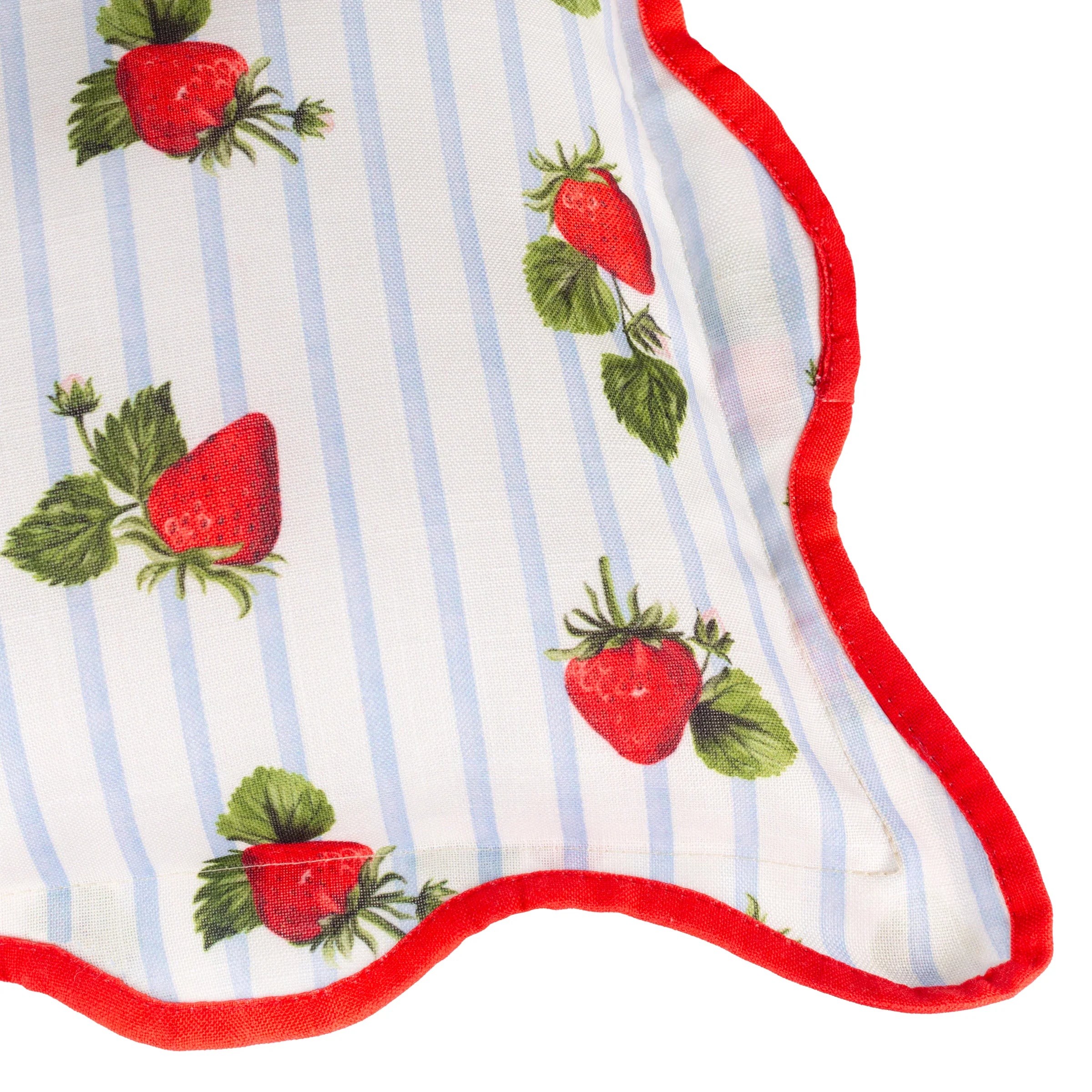 Furn (Riva Home) Outdoor Cushion FRUITS STRAWBERRIES STRIPED OUTDOOR CUSHION BLUE  by Furn