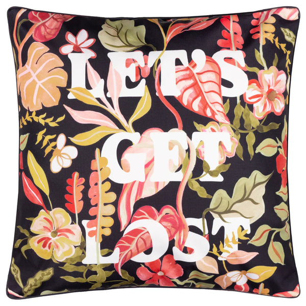 TROPICAL BLOOM LOST OUTDOOR CUSHION BLACK by Furn