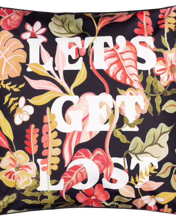 TROPICAL BLOOM LOST OUTDOOR CUSHION BLACK by Furn