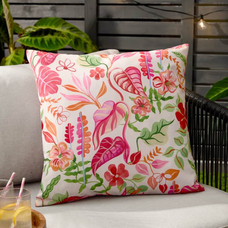 Furn (Riva Home) Outdoor Cushion TROPICAL BLOOM OUTDOOR CUSHION NATURAL by Furn