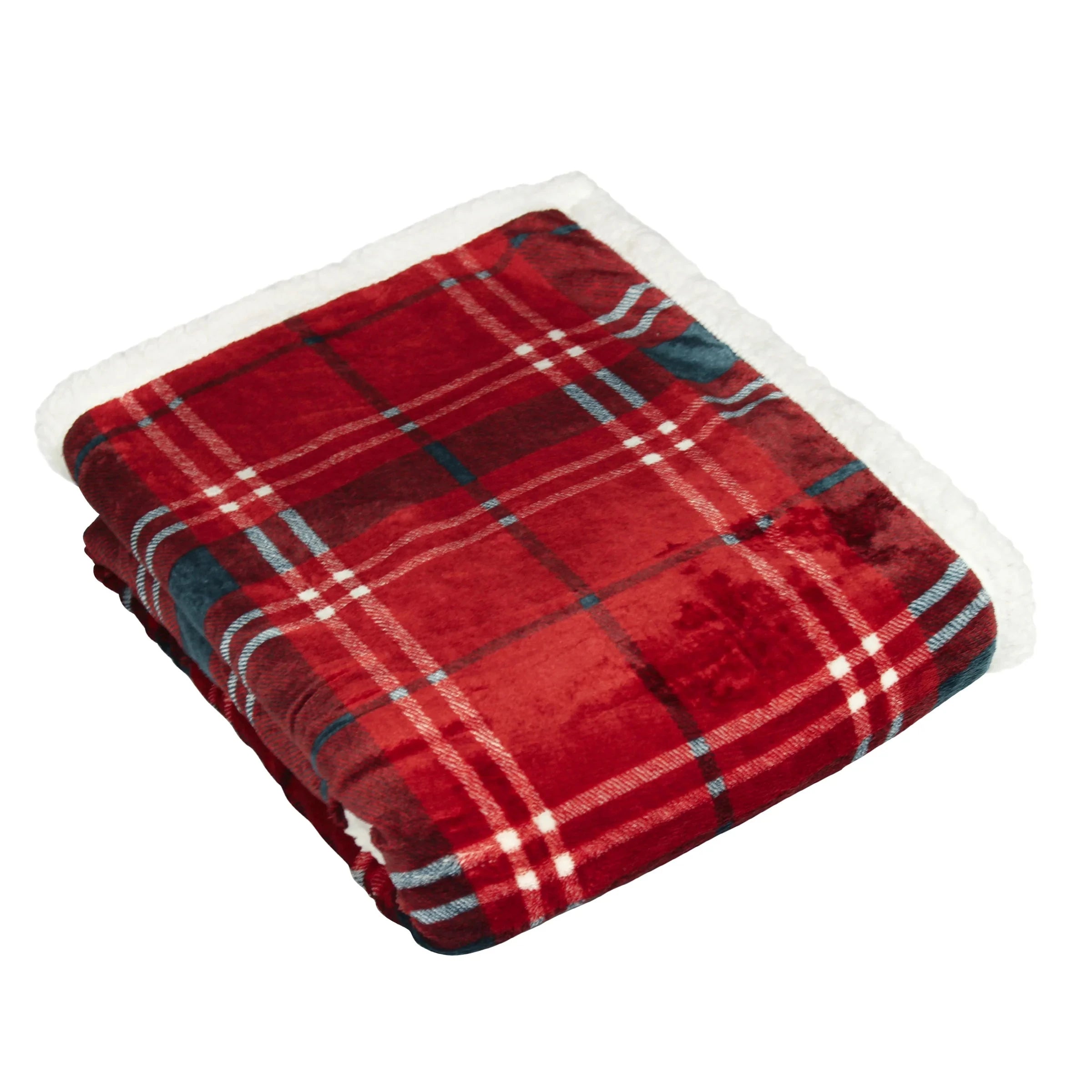 Furn (Riva Home) Throw Blake Check Fleece Throw Red by Furn