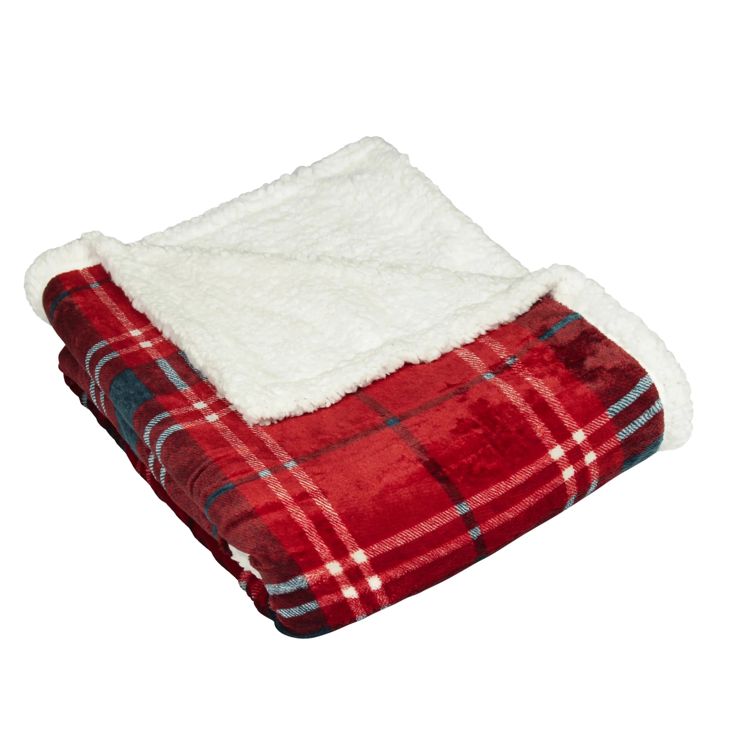 Furn (Riva Home) Throw Blake Check Fleece Throw Red by Furn