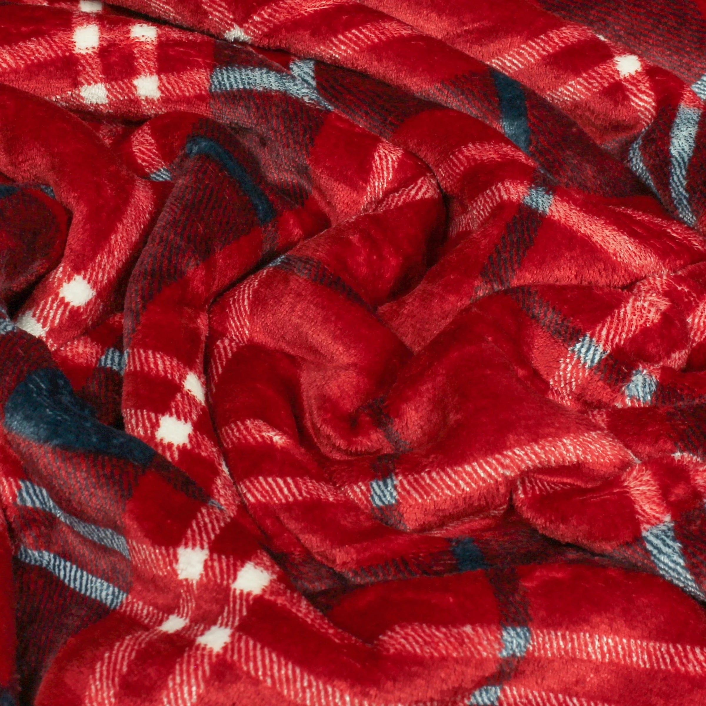 Furn (Riva Home) Throw Blake Check Fleece Throw Red by Furn