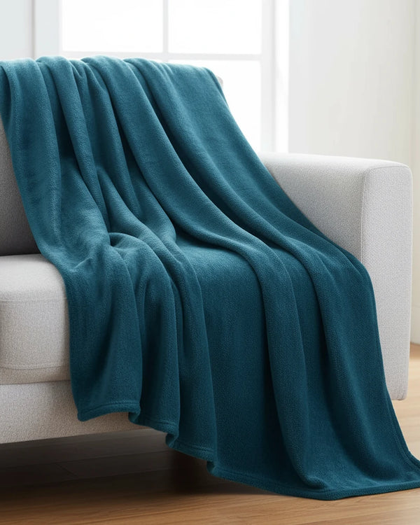 Harrow Fleece Throw Midnight by Furn