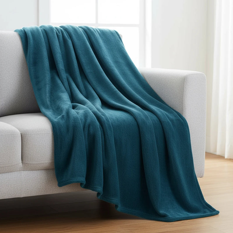Harrow Fleece Throw Midnight by Furn