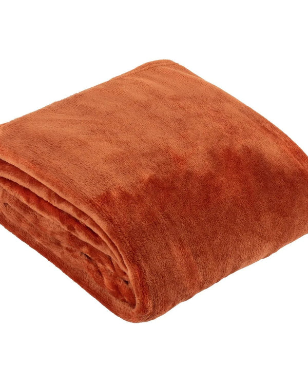 Harrow Fleece Throw Rust by Furn