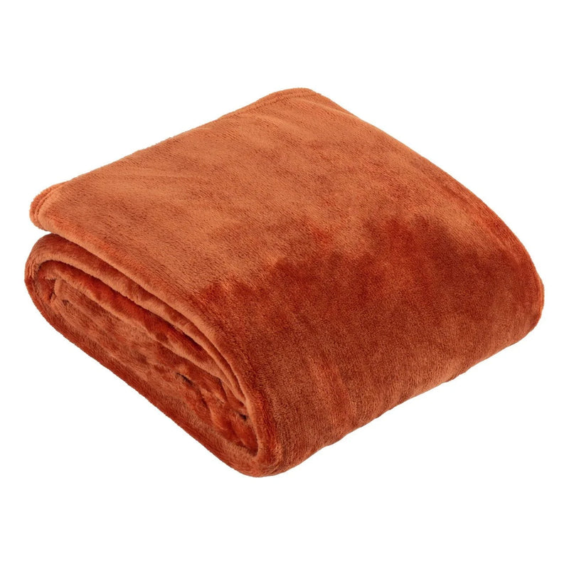 Harrow Fleece Throw Rust by Furn