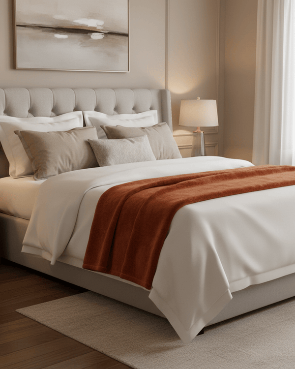 Harrow Fleece Throw Rust by Furn