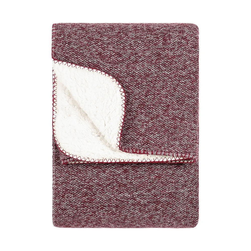 Furn (Riva Home) Throw NURREL SHERPA THROW – BERRY by Furn