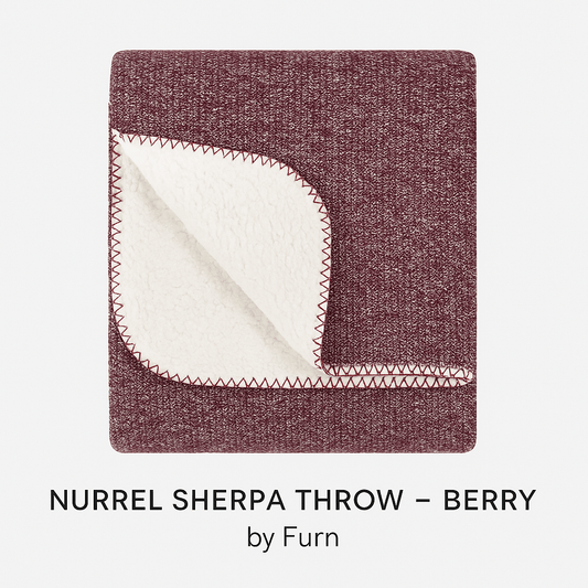 Furn (Riva Home) Throw NURREL SHERPA THROW – BERRY by Furn