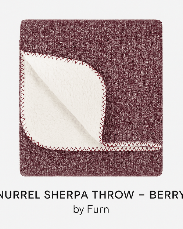 NURREL SHERPA THROW – BERRY by Furn