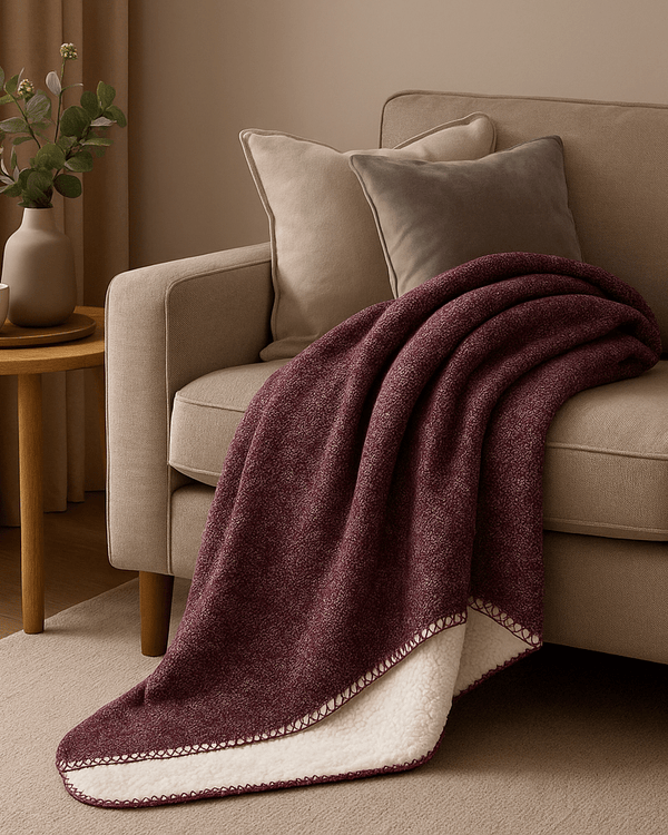 NURREL SHERPA THROW – BERRY by Furn