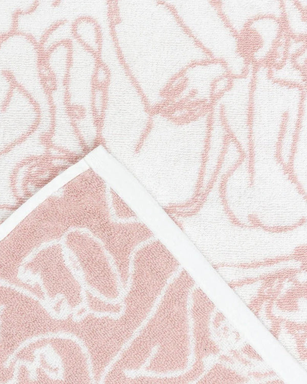 EVERYBODY ABSTRACT JACQUARD HAND TOWELS BLUSH | by Furn