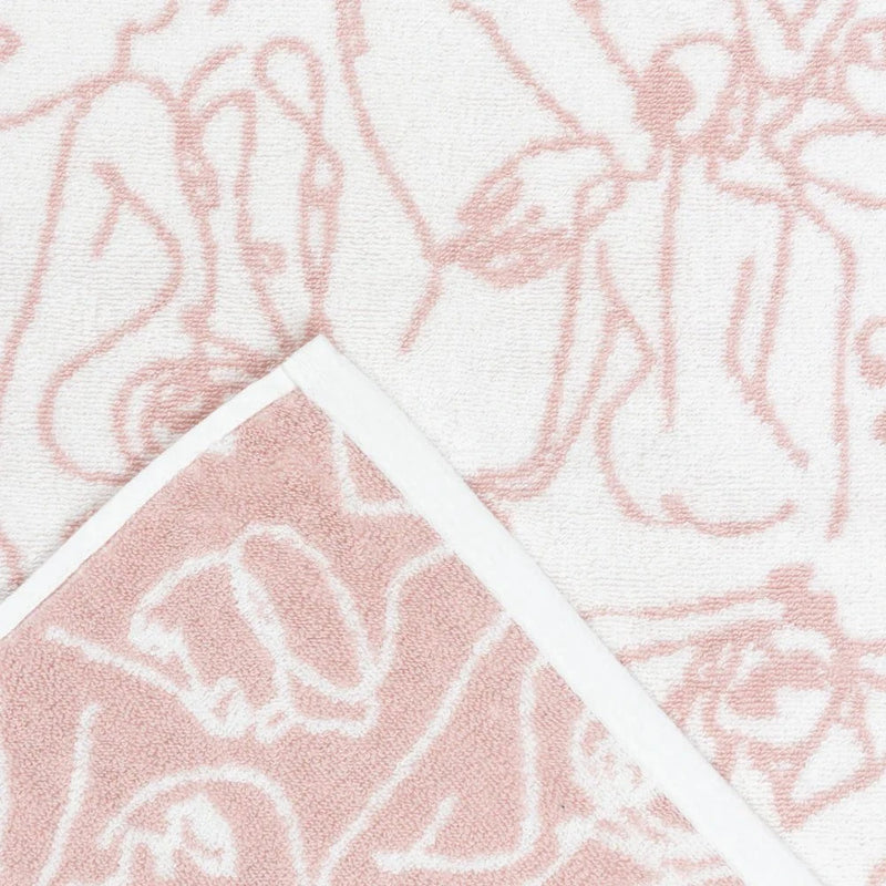 EVERYBODY ABSTRACT JACQUARD HAND TOWELS BLUSH | by Furn