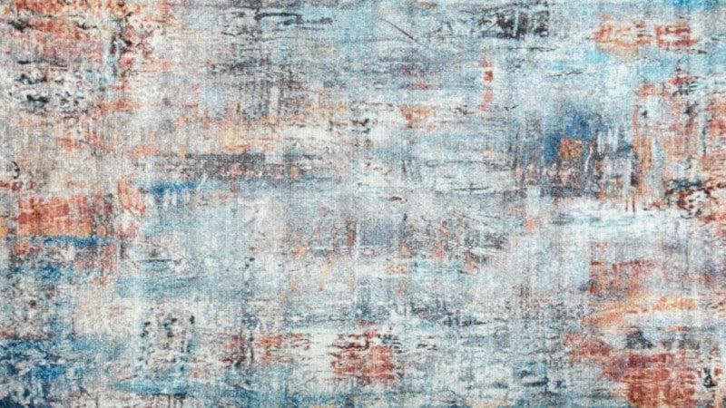 Geldof Rugs Rugs ST13 Light Blue/Rust / 80/150cm Baltimore series Rug (9 colour styles to choose from)