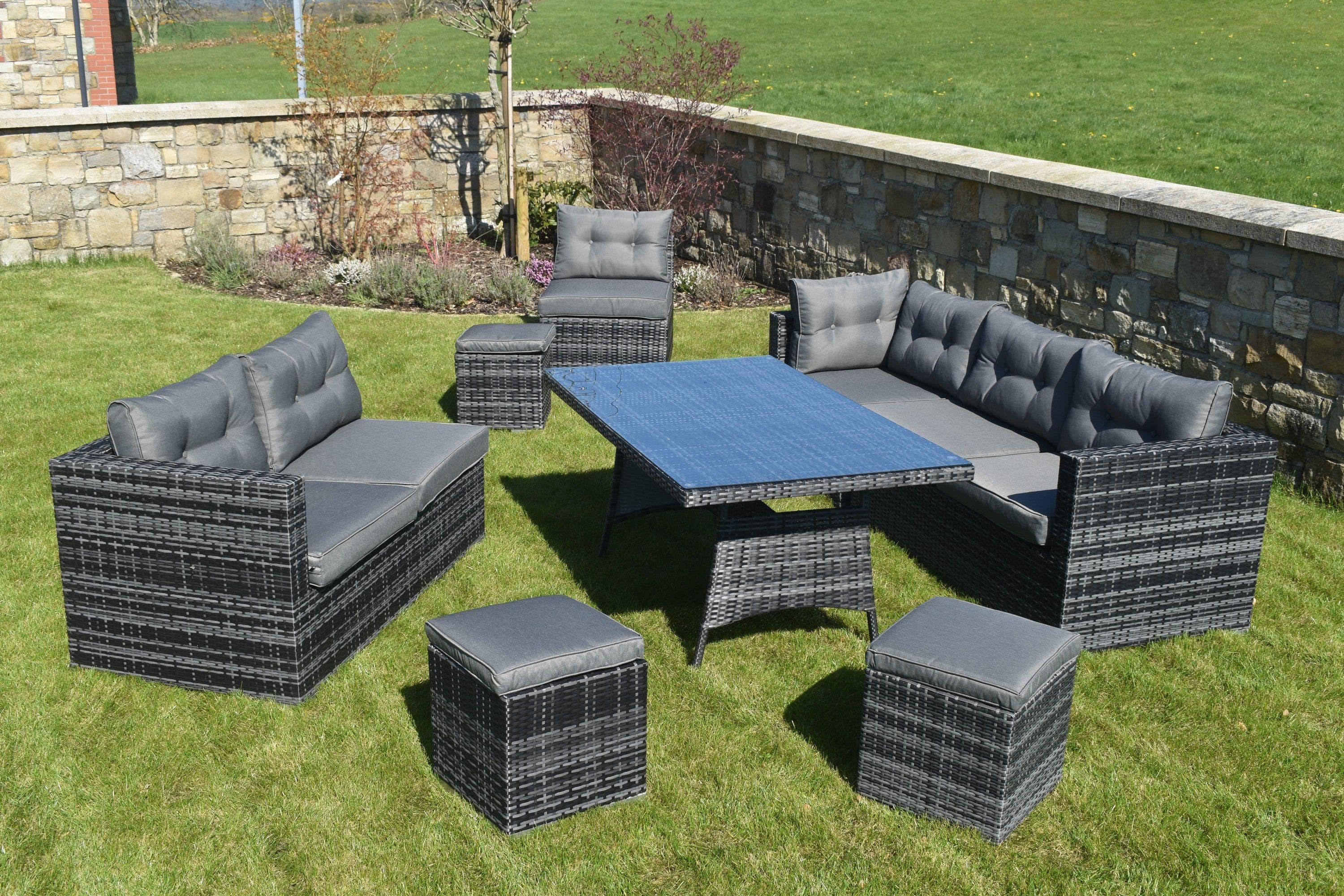 10 Piece Dark Rattan Dining Set - FREE DELIVERY,Outdoor Furniture,simply HAZEL,Hazelwood Interiors,IE