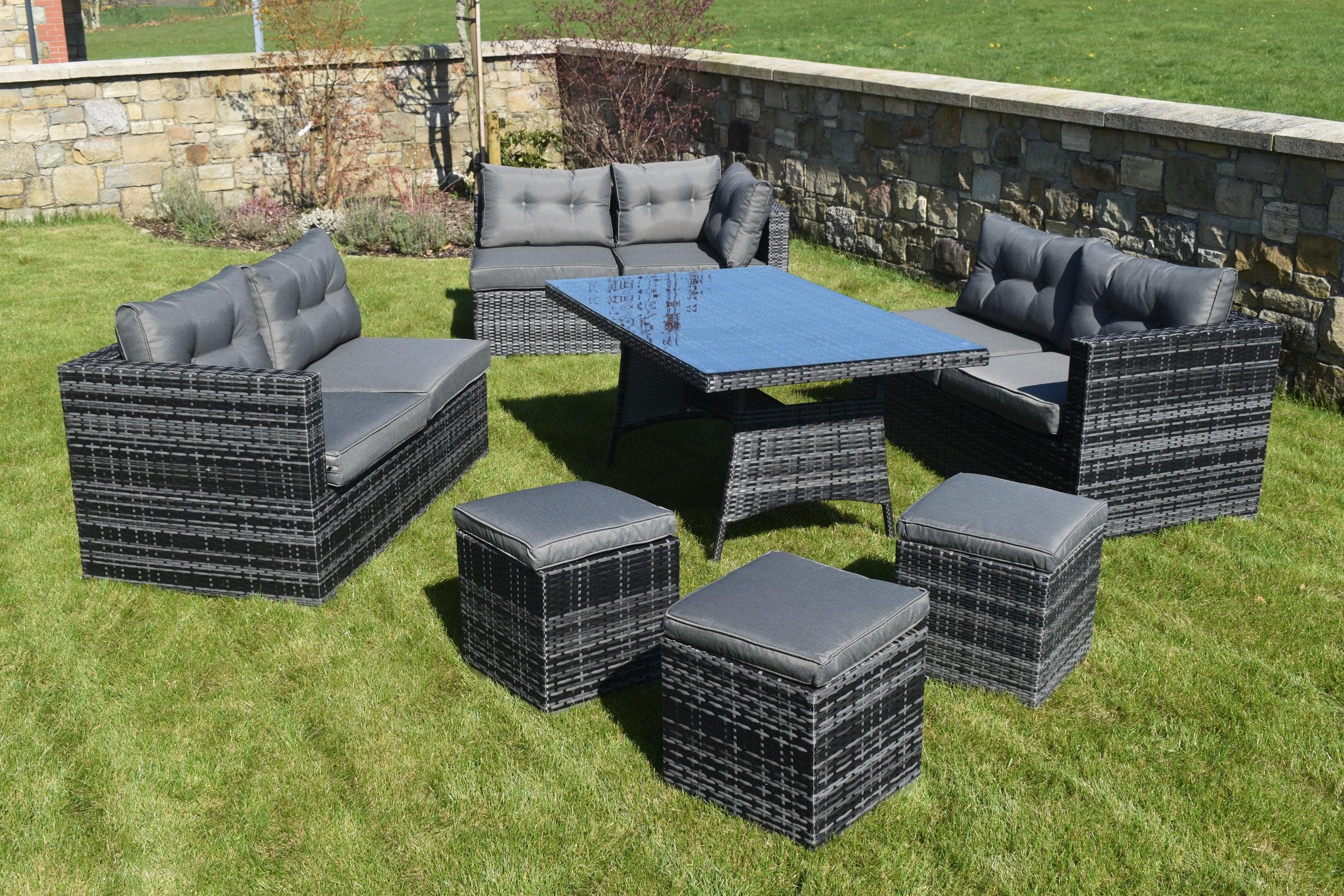 10 Piece Dark Rattan Dining Set - FREE DELIVERY,Outdoor Furniture,simply HAZEL,Hazelwood Interiors,IE