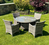 GIE 5 Piece Dark Rattan Dining Set