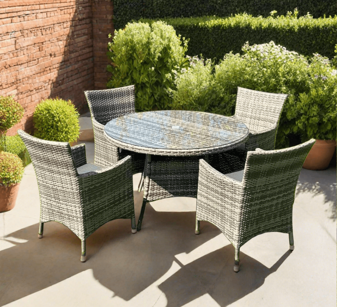 GIE 5 Piece Dark Rattan Dining Set