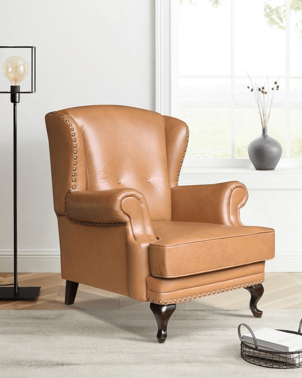 IMPERIAL LEATHER WINGBACK ARMCHAIR