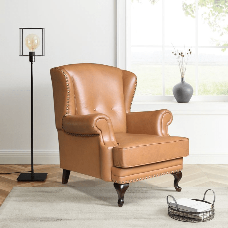 IMPERIAL LEATHER WINGBACK ARMCHAIR