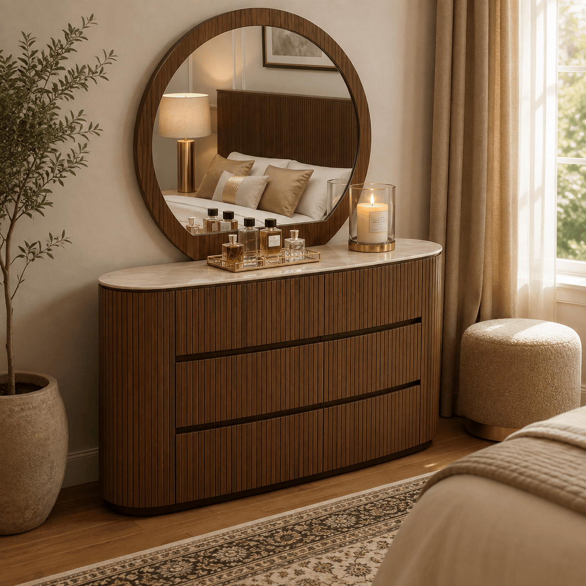 GIE Bedroom Vanities CLEO DRESSING TABLE – DARK WOOD by GIE