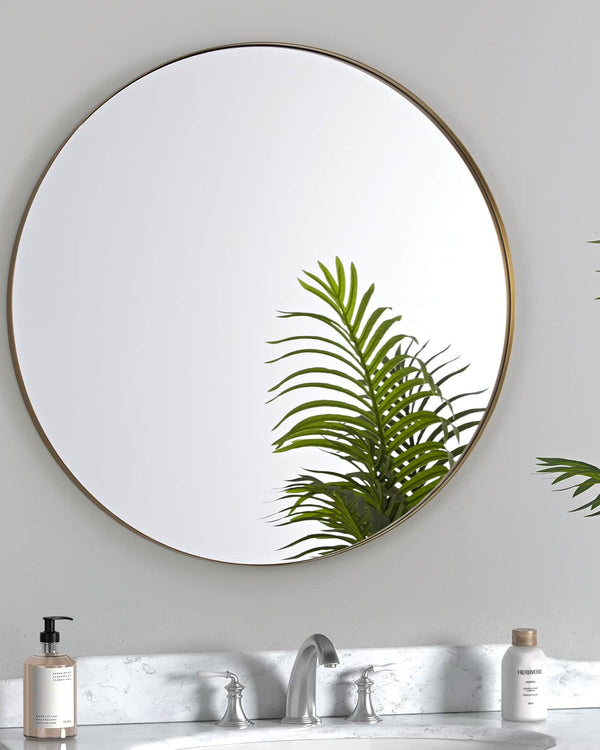 HALO MINIMALIST GOLD CIRCULAR MIRROR  by GIE