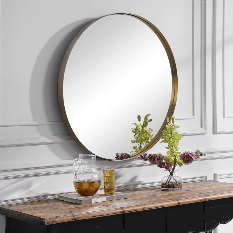 HALO MINIMALIST GOLD CIRCULAR MIRROR  by GIE