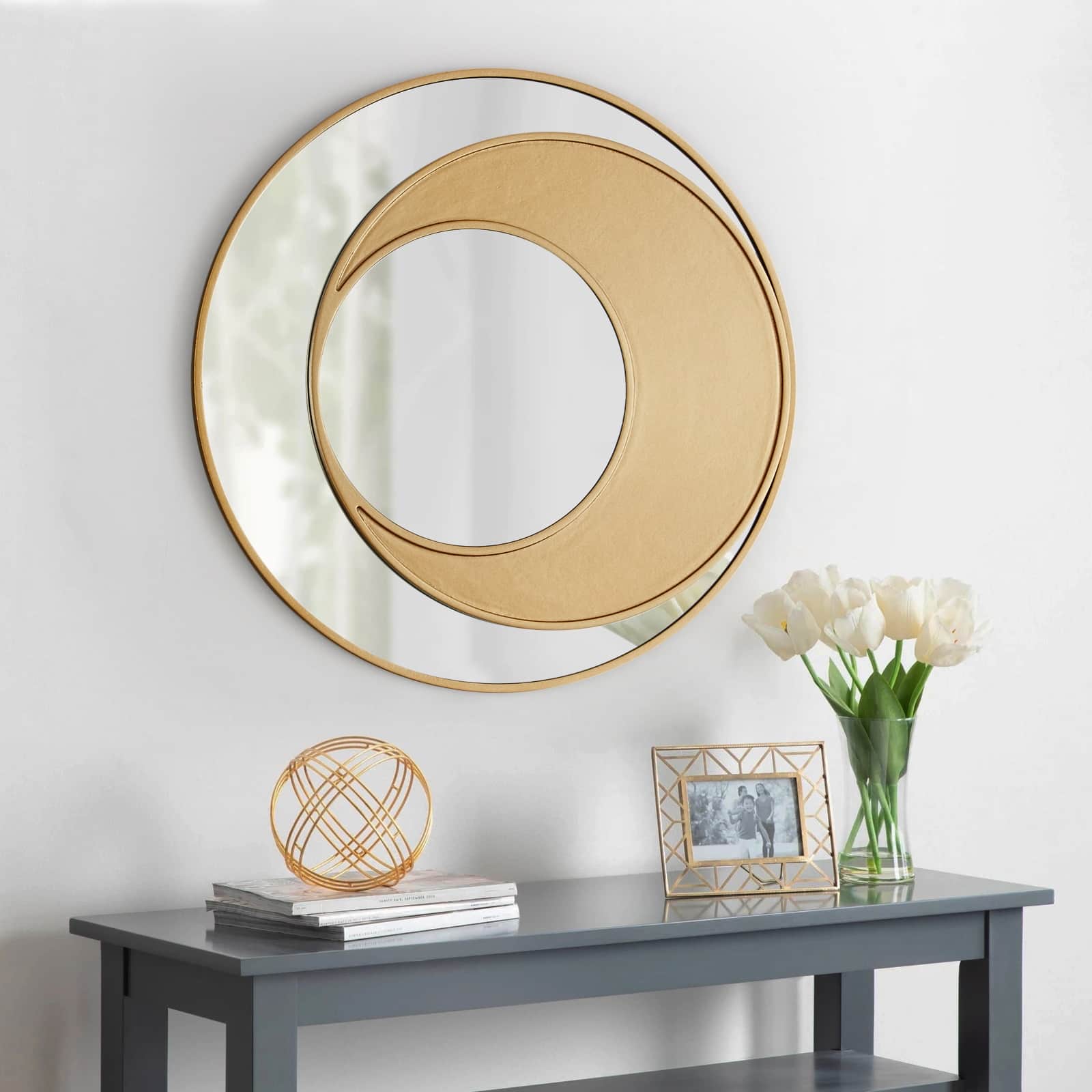 GIE Mirror LUNA HALF-MOON GOLD CIRCULAR MIRROR  by GIE