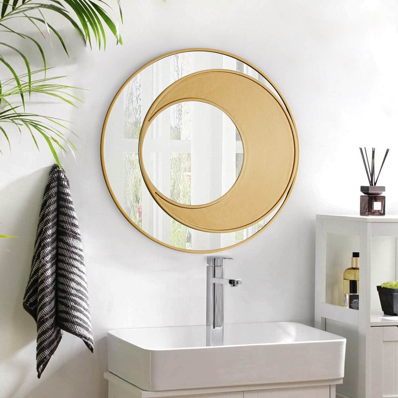LUNA HALF-MOON GOLD CIRCULAR MIRROR  by GIE
