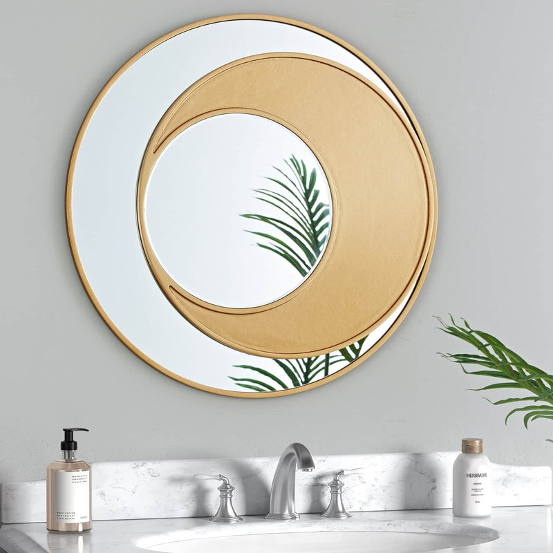 LUNA HALF-MOON GOLD CIRCULAR MIRROR  by GIE