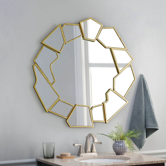 GIE Mirror SOLA GEOMETRIC GOLD ROUND MIRROR  by GIE.